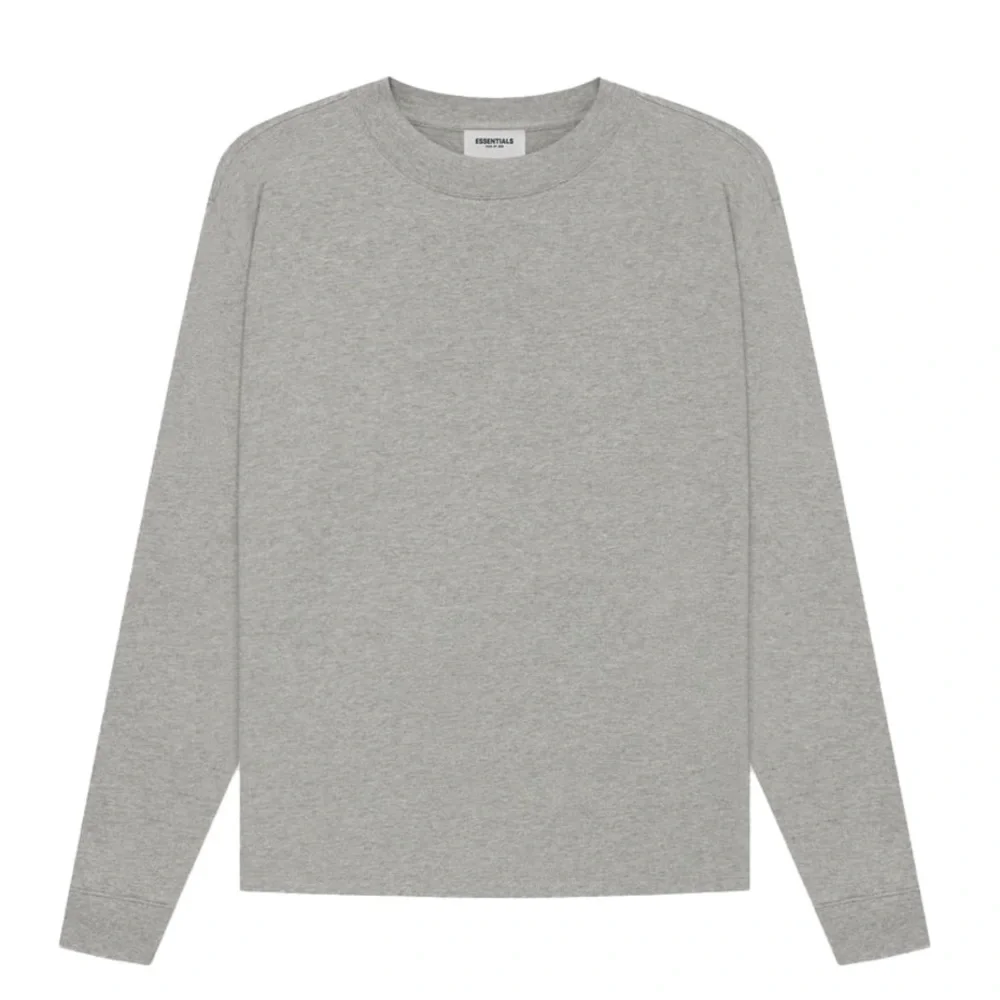 Fear of God Essentials Long Sleeve T-Shirt Dark Heather Oatmeal size Medium - Picture 2 of 8